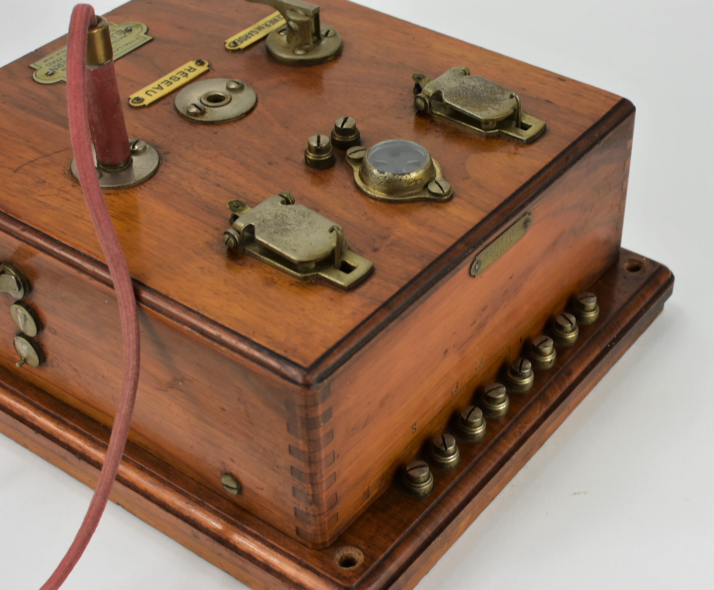 Wooden telephone communication block
