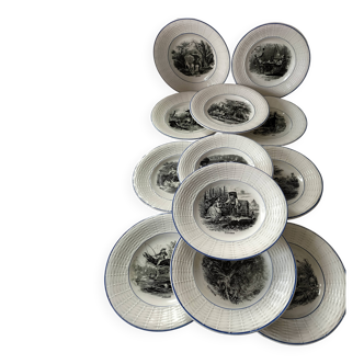 Complete set of 12 Digoin Sarreguemines plates – The 12 months (1900-1920)