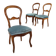 Antique Louis-Philippe chairs in walnut and velvet, Italy, 19th century.