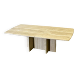Vintage travertine marble coffee table, France 1980s