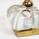 Pair of ice glass and brass wall lamps by Sische