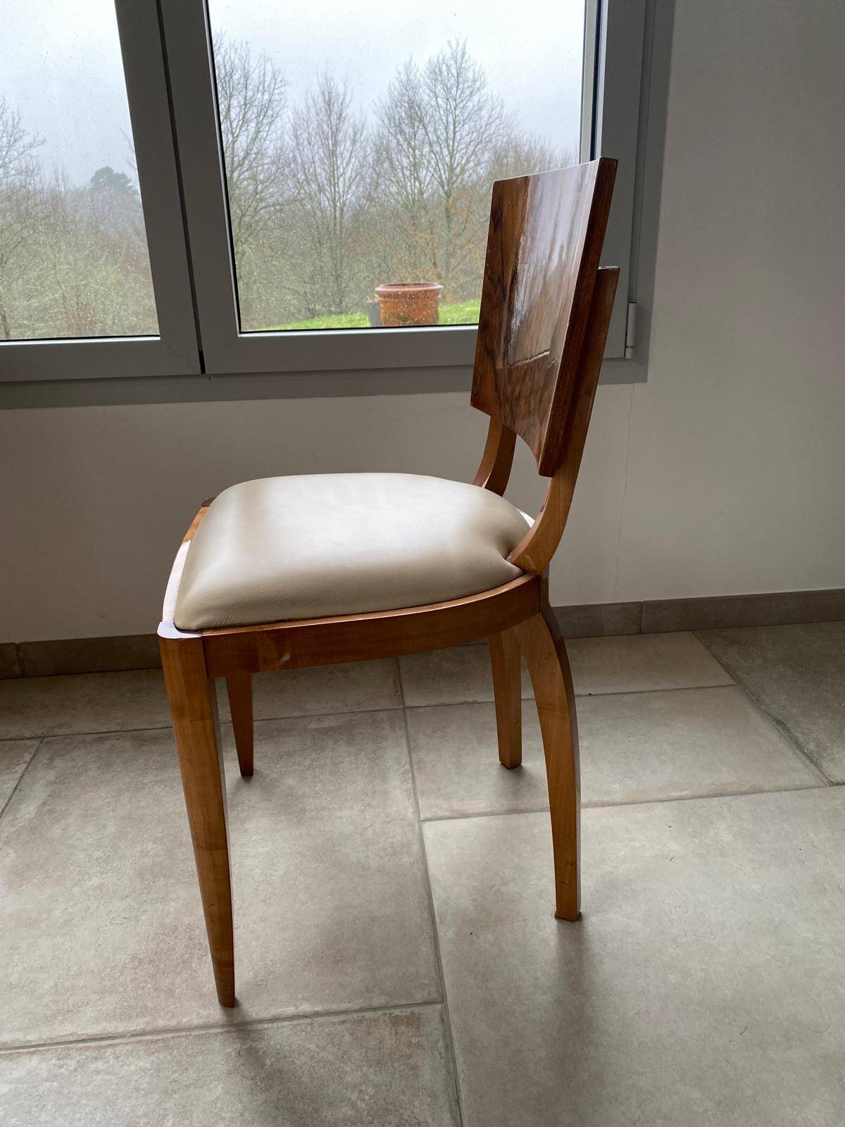 Set of 6 Art Deco elm burl chairs – 1930s – Excellent condition