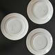 Set of 3 antique blue faience dessert plates.
