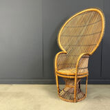 Vintage wicker peacock chair, 1970s