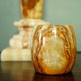 Set of 2 candlesticks in travertine