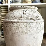 Planter, large whitewashed concrete pot, 1950s