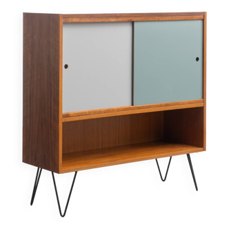 60s high sideboard, walnut, colored doors