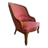 Pair of Rampe armchairs in cherry wood – high-end fabric