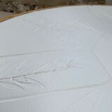 Round coffee table white ceramic and wood