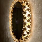 Illuminated floral mirror by Palwa