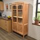Art Deco glass-fronted Parisian wardrobe in solid raw walnut