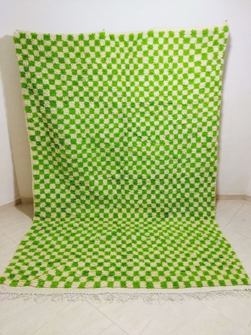 Green azilal berber carpet 280 x 194 cm