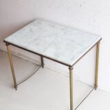 Table d'appoint marbre blanc vintage