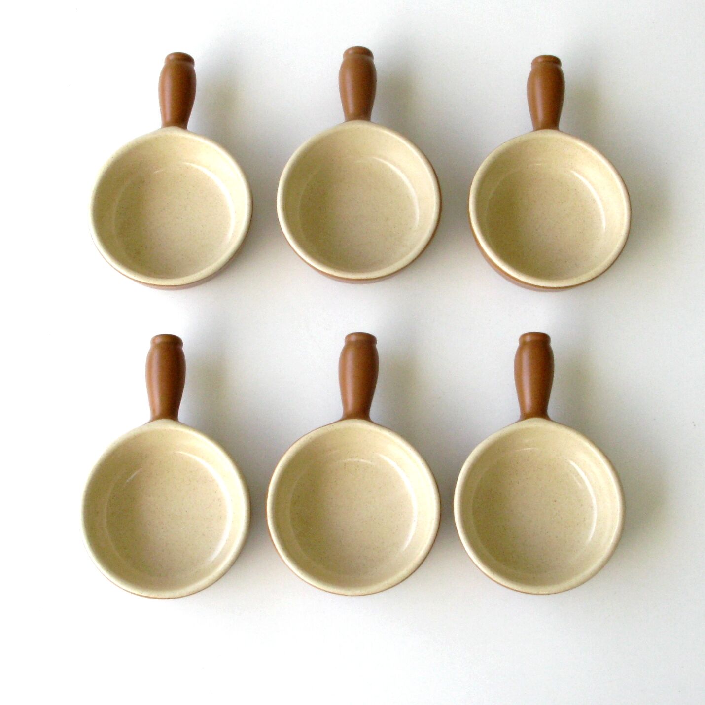 Set of 6 caquelons -Emile Henry - Brown - Culinary pottery - Beige
