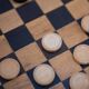 Small game of travel checkers, beech wood, 1970