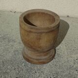 Turned solid wood plant pot