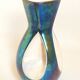 Verceram vase iridescent blue ceramic 60s Height 26,7 cm