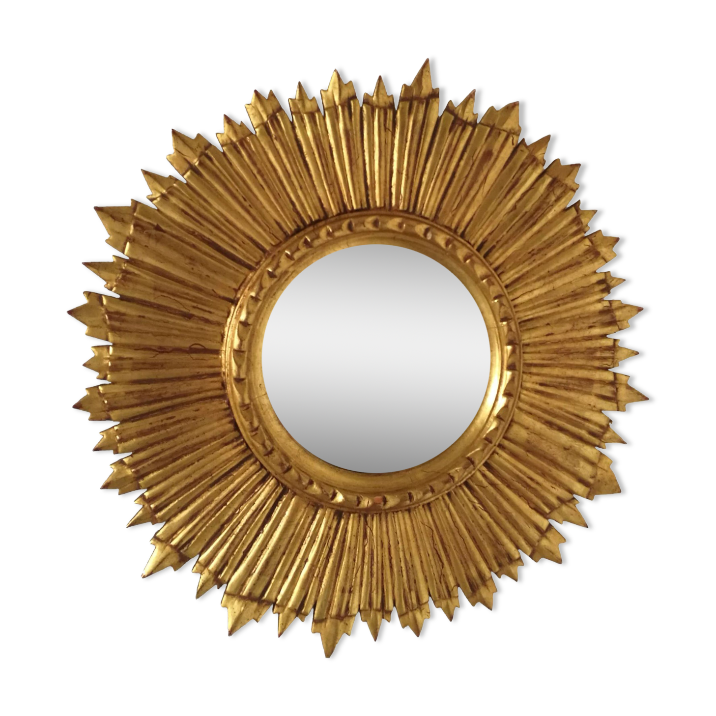 Mirror sun gilded wood