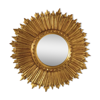Mirror sun gilded wood