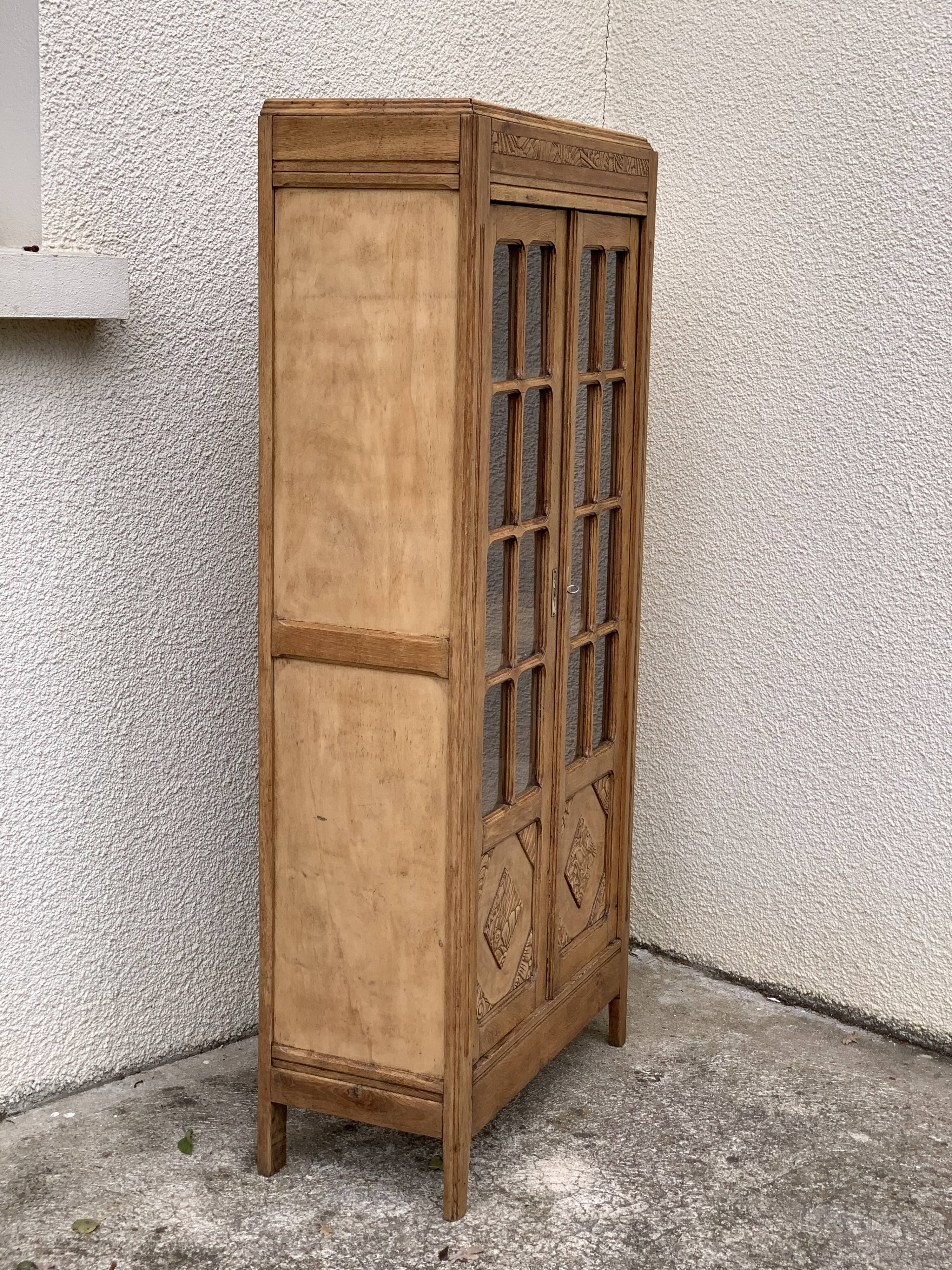 Parisian wardrobe glazed art deco 1930 raw wood