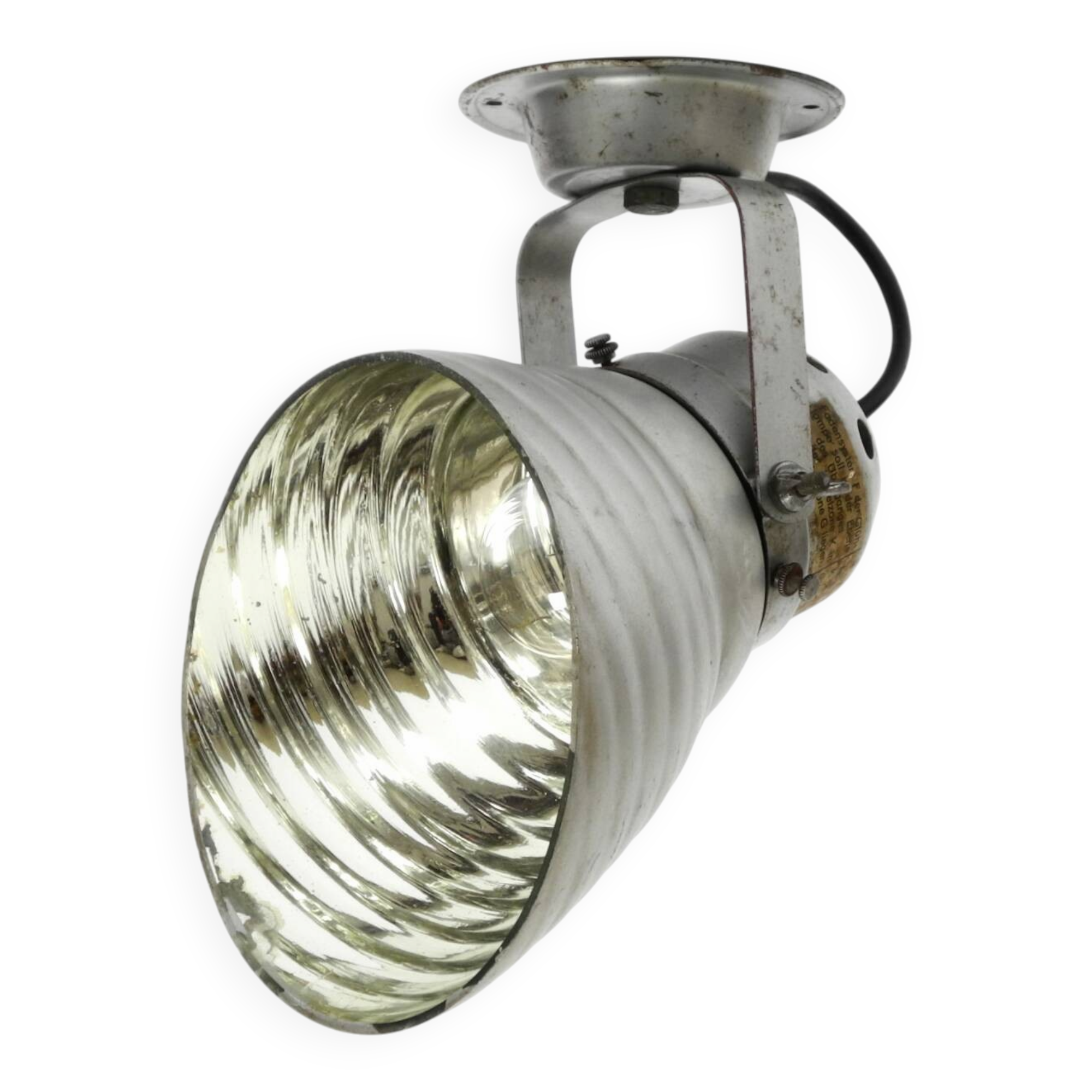 30s wall lamp by Adolf Meyer for Zeiss Ikon with adjustable mirrored shade