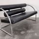 Canapé deux places cuir style Bauhaus Suisse 1970s
