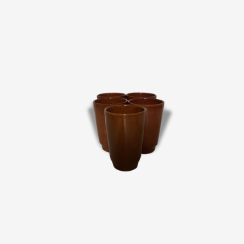 Lot de 5 tasses en terre cuite