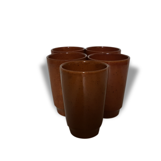 Lot de 5 tasses en terre cuite