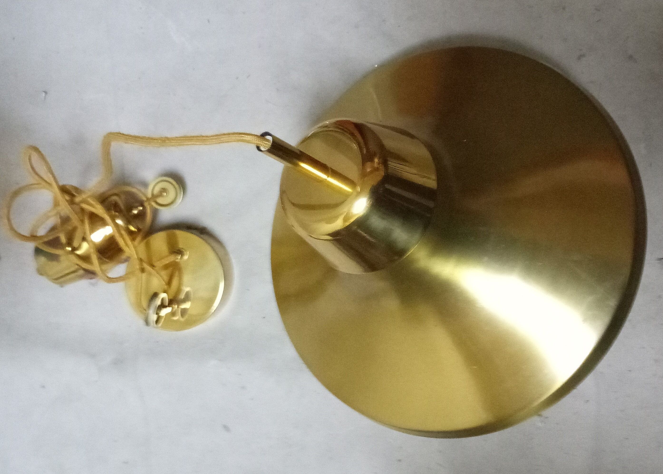 Adjustable scandinavian  brass ceiling lamp from the 70s