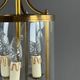 Cylindrical lantern in brass and glass, 20th century