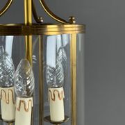 Lanterne cylindrique en laiton et verre, XXe Siècle