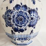 Pair of flowery Delft vases