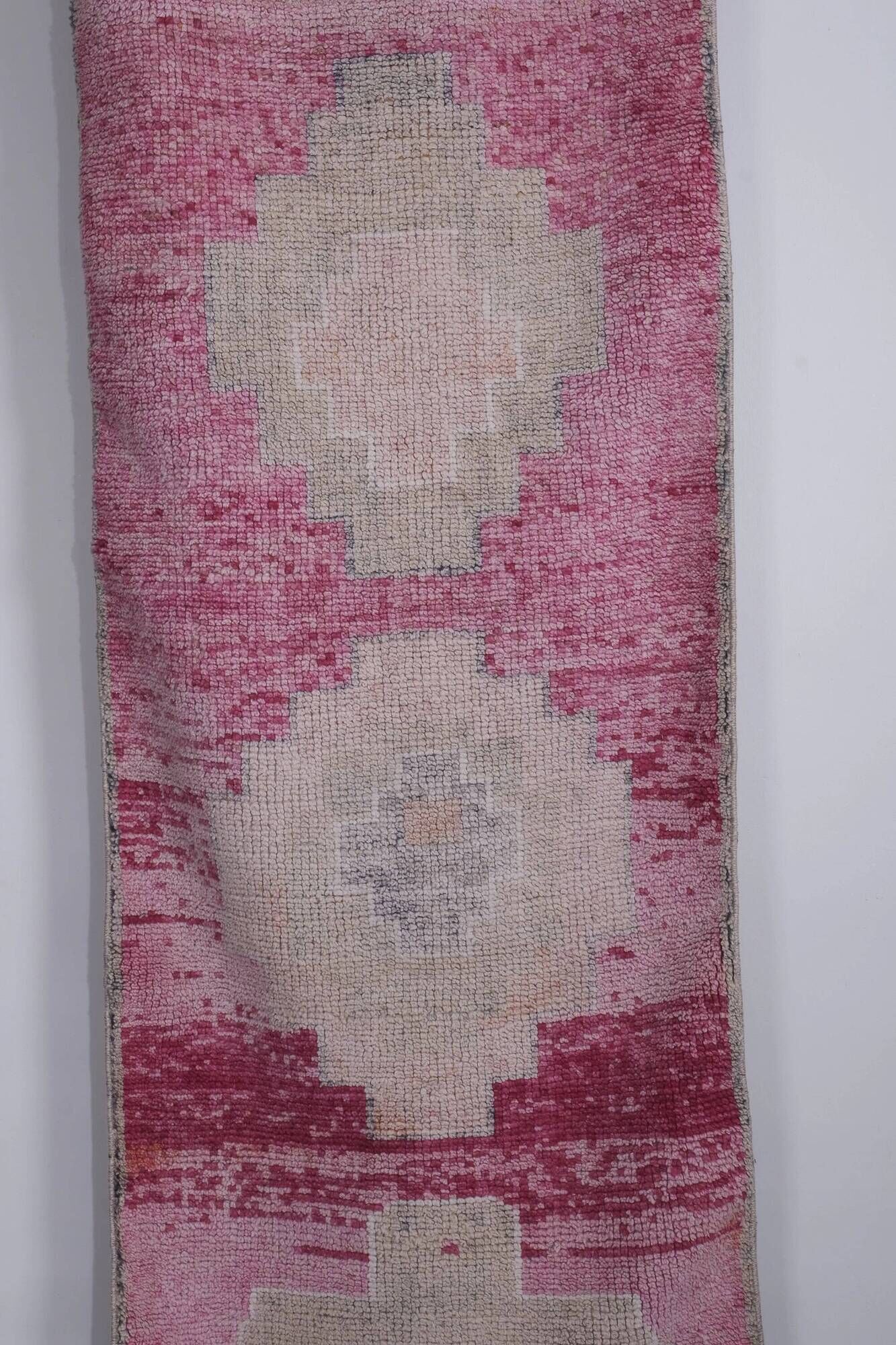 Vintage Turkish hallway rug 91x300 cm
