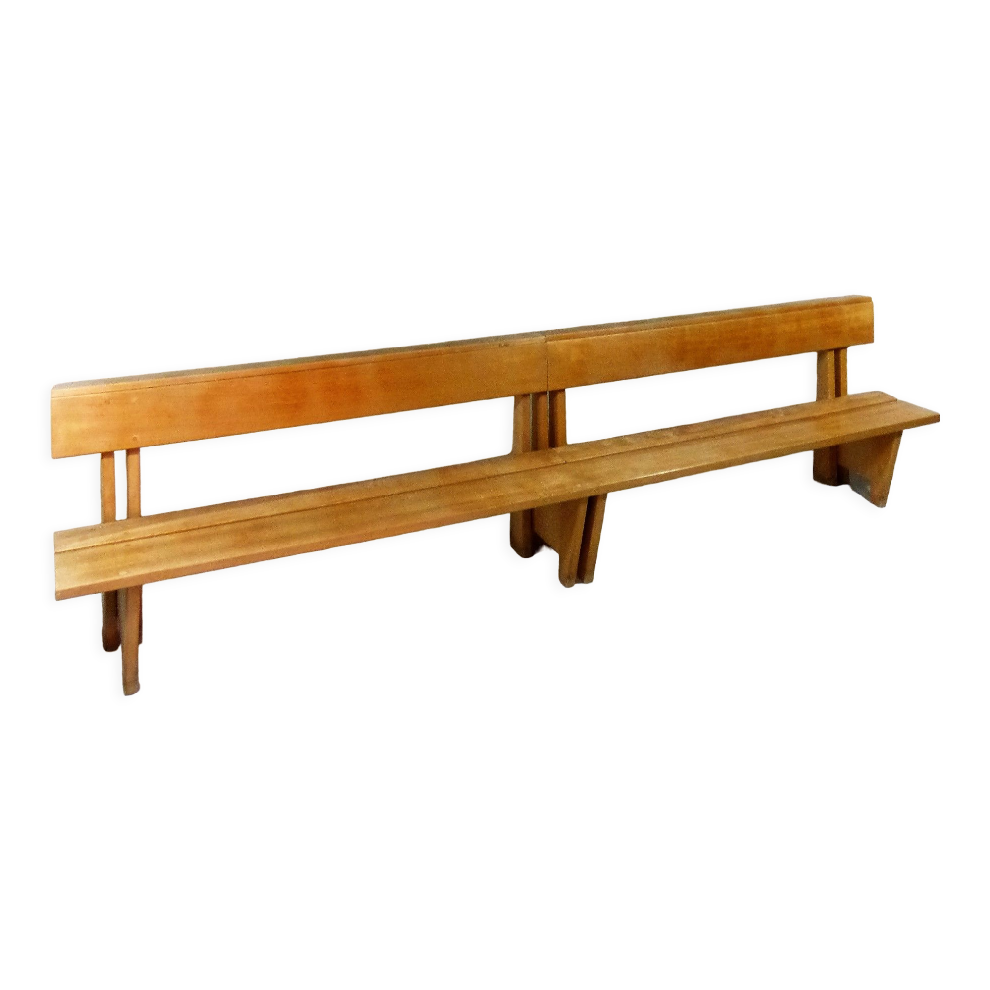 Modernist solid beech wooden pew 1960’s
