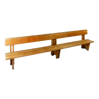 Modernist solid beech wooden pew 1960’s