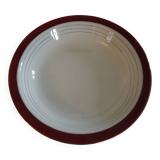 Round, hollow, opaque porcelain serving dish by digoin sarreguemines pasteur