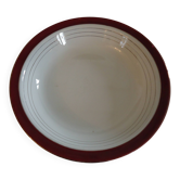 Plat de service rond creux porcelaine opaque digoin sarreguemines pasteur