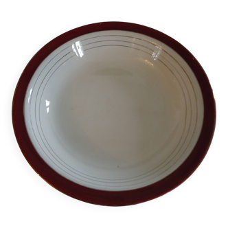 Round, hollow, opaque porcelain serving dish by digoin sarreguemines pasteur