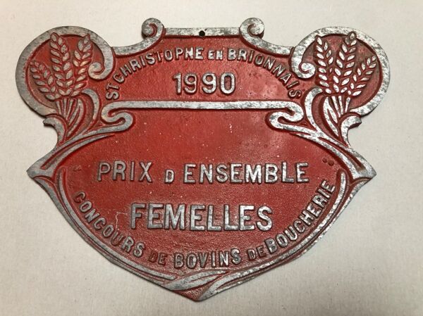 Plaque concours agricole Saint Christophe en Brionnais