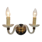 Applique 2 bras verre Murano vintage 1950