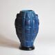 Vase Art Déco "Ingrid" en verre opaque bleu lapis par Henry Schlevogt