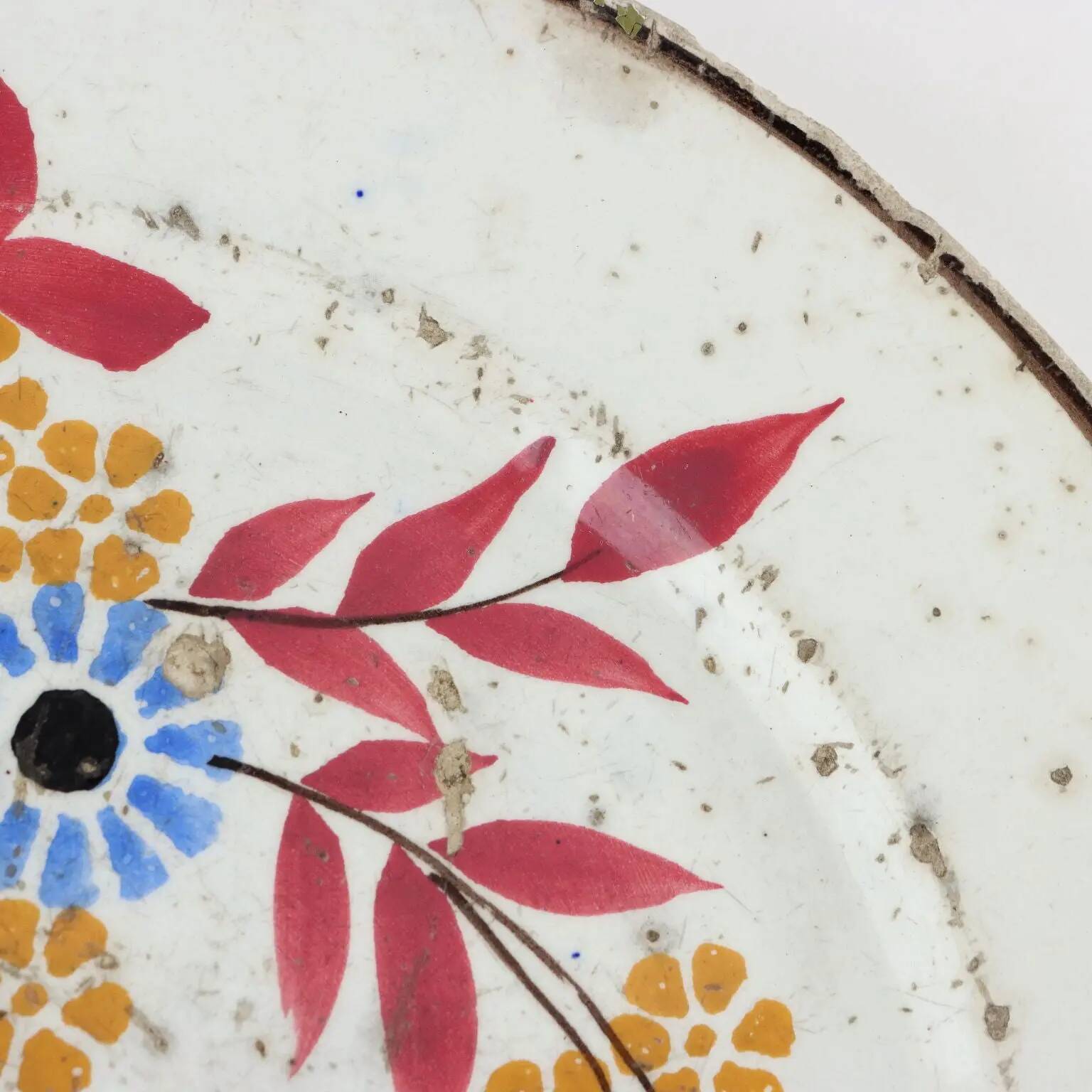 Antique ceramic plate from Laveno, Italy, late 20th century.