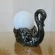 "Black swan" lamp in ceramic and opaline, 70s-80s