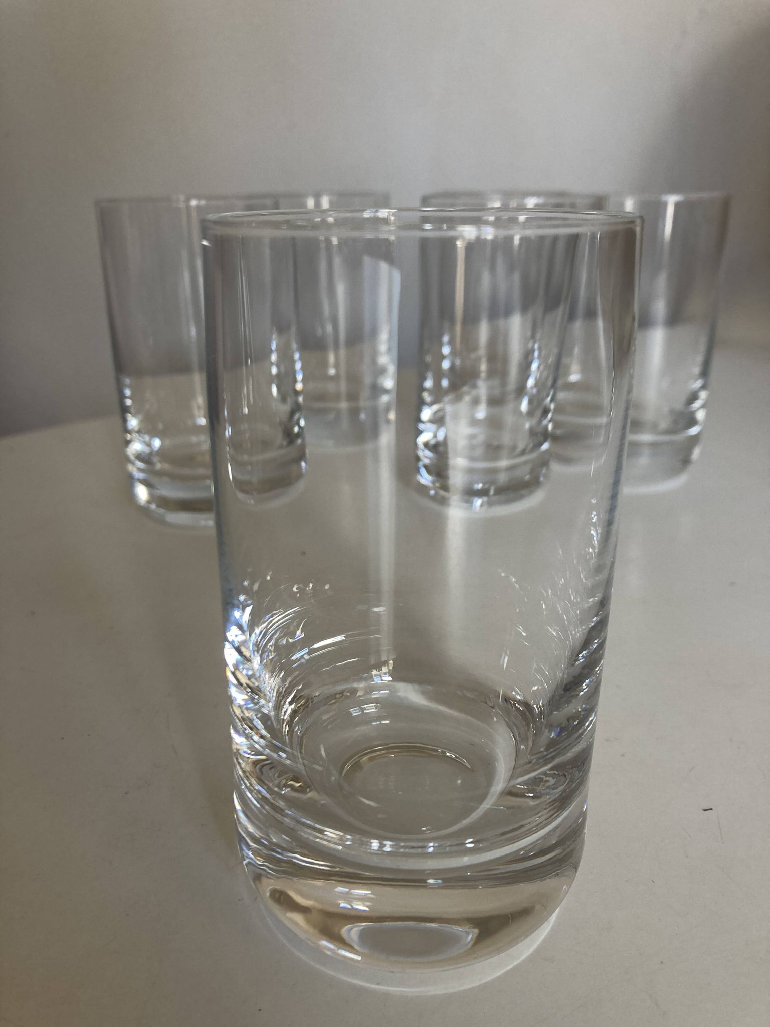 Set of 6 1970 Scandinavian crystal goblet glasses