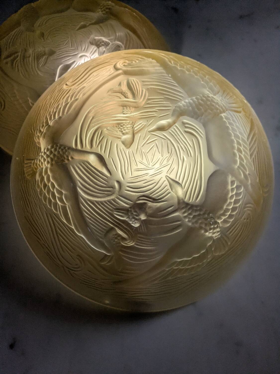 Art Deco pendant light duo