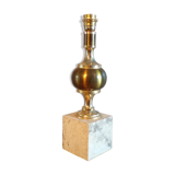 Travertine lamp foot and brass