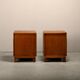 Pair Art Deco Nightstands or Bedside tables Oak and Glass, Netherlands, 193