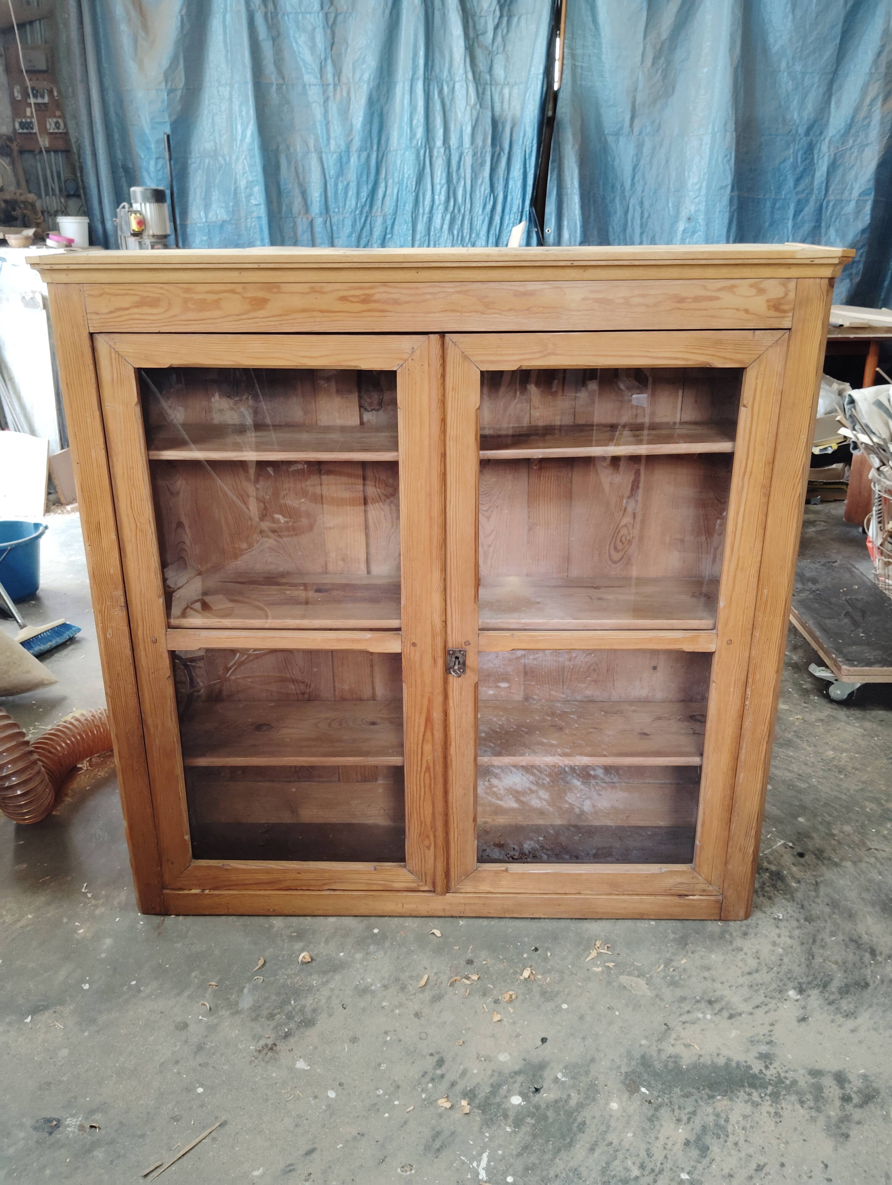 English display cabinet in old pine