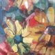 Painting on canvas bouquet of flowers in a vase.