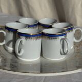 Set of 6 small espresso cups Germer Porcelain, made in Brazil.